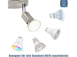 Nettlife 4 puntos LED orientables a 350° GU10 en metal cobre, lámpara moderna para sala, dormitorio, cocina, comedor, pasillo máximo 4x25W