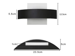 NETTLIFE. Aplicación LED mural para interiores, salón, pasillo, 23,5 cm, dormitorio, lámpara de cabecera en acrílico, blanco cálido 3000K, 7W.