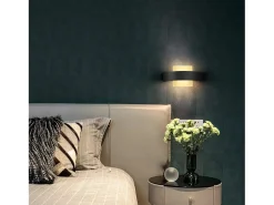 NETTLIFE. Aplicación LED mural para interiores, salón, pasillo, 23,5 cm, dormitorio, lámpara de cabecera en acrílico, blanco cálido 3000K, 7W.