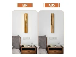 NETTLIFE Aplicación LED para pared, Aplicación interior de madera moderna, Lámpara para pasillo de 50 cm, 3000K, blanco cálido, Lámpara indirecta para salón de 8W.