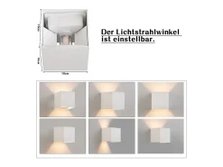NETTLIFE Aplicación LED para Muro Int/Ext, Blanco Caliente IP65, para Casa, Dormitorio, Pasillo, Escalera