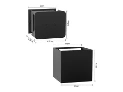 NETTLIFE Aplicación LED para Muro Externa Negra, Up Down, IP65, 3000K, para Escalera