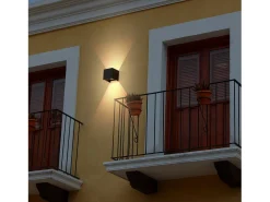NETTLIFE Aplicación LED para Muro Externa Negra, Up Down, IP65, 3000K, para Escalera