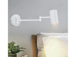 NETTLIFE Aplicación mural interior GU10 - lámpara de pared para dormitorio, moderno spotlight blanco sin bombilla.