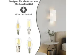 NETTLIFE Aplique de pared interior blanco E14 Up Down Lámpara de yeso moderna para pasillo y escalera