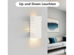 NETTLIFE Aplique de pared interior blanco E14 Up Down Lámpara de yeso moderna para pasillo y escalera
