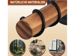 NETTLIFE Aplique de pared con interruptor lámpara de pared vintage: iluminación de pared de madera negra E27 industrial