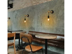 NETTLIFE Aplique de pared retro industrial madera metal negro E27 oficina