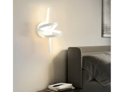NETTLIFE Aplique de pared LED negro para interior, 7 W, blanco cálido, 3000 K, para escalera moderna, aluminio