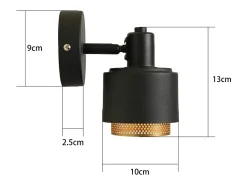 NETTLIFE Aplique de pared vintage E14 Foco de techo giratorio y ajustable