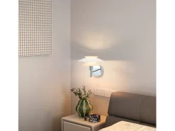NETTLIFE Aplique de pared interior para dormitorio - Diseño de metal blanco, lámpara de pasillo creativa G9 Sin bombilla (Máx. 25W).