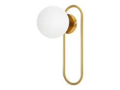 NETTLIFE Aplique de pared para interiores E14 Bola de cristal dorado Iluminación de pared retro moderna para dormitorio