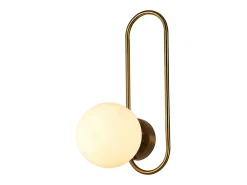 NETTLIFE Aplique de pared para interiores E14 Bola de cristal dorado Iluminación de pared retro moderna para dormitorio