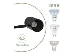 NETTLIFE Aplique Interior Negro - Aplique Vintage Dormitorio GU10 - Sin Bombilla