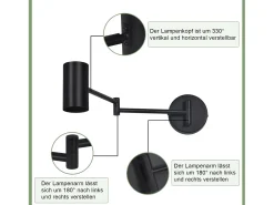 NETTLIFE Aplique Interior Negro - Aplique Vintage Dormitorio GU10 - Sin Bombilla