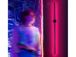 NETTLIFE Aplique Led de interior: soporte de luz 100CM RGB Lámpara de pasillo musical negra
