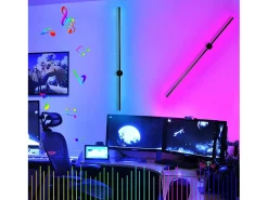 NETTLIFE Aplique Led de interior: soporte de luz 100CM RGB Lámpara de pasillo musical negra