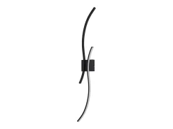 NETTLIFE Aplique LED de pared para interiores - Lámpara de pasillo de 14 W y 100 cm, color negro, diseño moderno de ondas, 3000 K