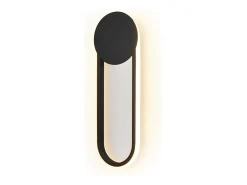 NETTLIFE Aplique LED de pared para interiores - Lámpara de escalera de 12 W, 41 cm, diseño moderno, color negro, 3000 K