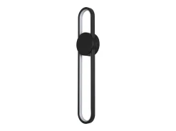 NETTLIFE Aplique LED de pared para interiores - Lámpara de escalera de 12 W, 60 cm, color negro, diseño moderno, lámpara de pasillo, 3000 K