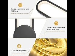 NETTLIFE Aplique LED de pared para interiores - Lámpara de escalera de 12 W, 60 cm, color negro, diseño moderno, lámpara de pasillo, 3000 K