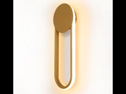 NETTLIFE Aplique LED de pared para interiores - 12 W, 41 cm, lámpara de escalera dorada, lámpara de pasillo, diseño moderno, blanco cálido 3000 K