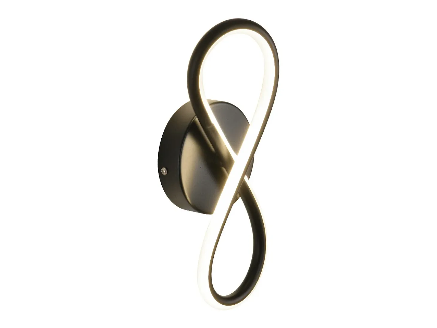 NETTLIFE Aplique LED de pared negro de 7 W, diseño curvo, blanco cálido de 3000 K para escaleras interiores