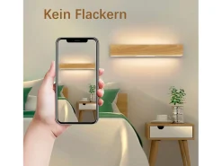 NETTLIFE Aplique LED de Pared Interior: Lámpara de de Madera Moderna de 52 CM Diseño Arriba y Abajo Lámpara de Escalera de 17 W 3000 K Blanco Cálido