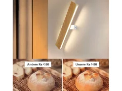 NETTLIFE Aplique LED de Pared Interior: Lámpara de de Madera Moderna de 52 CM Diseño Arriba y Abajo Lámpara de Escalera de 17 W 3000 K Blanco Cálido