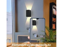 NETTLIFE Aplique LED para exterior e interior: iluminación de pared negra, lámpara exterior, pared de casa 5 W IP65 blanco cálido 3000 K