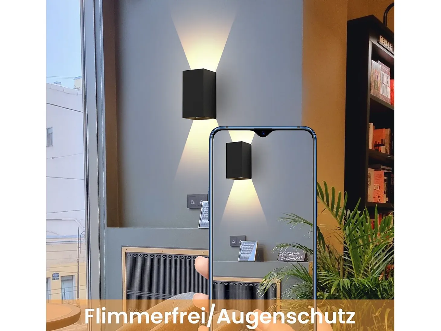 NETTLIFE Aplique LED para exterior e interior: iluminación de pared negra, lámpara exterior, pared de casa 5 W IP65 blanco cálido 3000 K