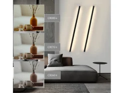 NETTLIFE Aplique LED para Interior Negro Regulable 100 cm Moderno 15 W Lámpara de Pasillo Iluminación de Pared