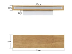 NETTLIFE Aplique LED para Interiores - Lámpara de de Madera Moderna de 32 CM Lámpara de Escalera con Diseño Arriba y Abajo 11W 3000K Blanco Cálido