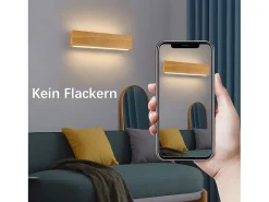 NETTLIFE Aplique LED para Interiores - Lámpara de de Madera Moderna de 32 CM Lámpara de Escalera con Diseño Arriba y Abajo 11W 3000K Blanco Cálido