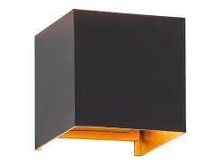 NETTLIFE Aplique LED 3W - G9 Interior / Exterior Negro y Dorado, Impermeable Doble Haz Orientable IP65 230V 3000K