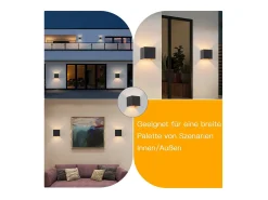 NETTLIFE Aplique LED 3W, 2 piezas - G9 Aplique Exterior/Interior Negro y Dorado, impermeable doble haz orientable IP65 230V 3000K