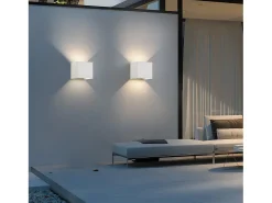 NETTLIFE Aplique LED 5W,4 piezas - Aplique Blanco Exterior/Interior, Doble Haz Regulable Impermeable IP65 230V 3000K