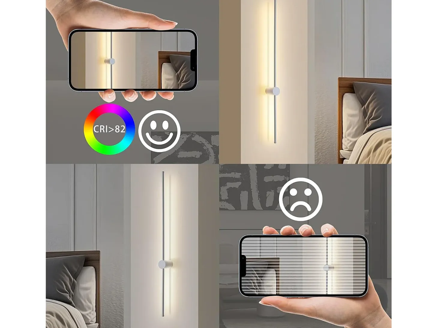 NETTLIFE, aplique mural LED interior moderno, blanco cálido 3000 K, orientable, de 100 cm.