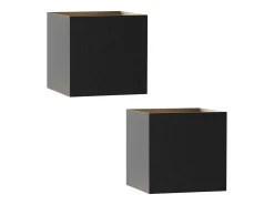 NETTLIFE Aplique mural LED, aplique exterior, lote de 2, aplique mural para interior y exterior, alto - bajo, iluminación exterior, negro moderno, IP65.
