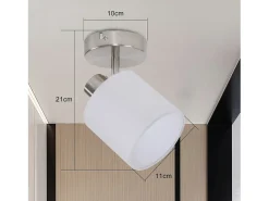 NETTLIFE Foco Ajustable 350° E14 Max 40W Lámpara de Pared Moderna de Níquel para Pasillo para Sala de Estar Dormitorio Cocina