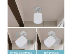 NETTLIFE Foco Ajustable 350° E14 Max 40W Lámpara de Pared Moderna de Níquel para Pasillo para Sala de Estar Dormitorio Cocina