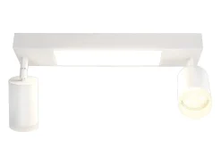 NETTLIFE Foco de techo 2 bombillas GU10 dormitorio 3000k 20W negro blanco cálido ajustable metal