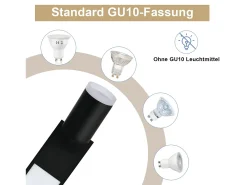 NETTLIFE Foco de techo 1 bombilla GU10 dormitorio 3000k 20W lámpara de cocina negro blanco cálido ajustable