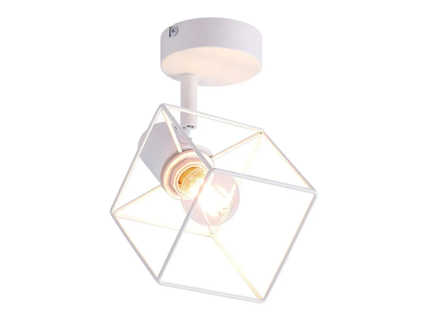 NETTLIFE Foco de techo E14 ajustable 350° Lámpara de techo vintage de metal para sala de estar