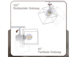 NETTLIFE Foco de techo E14 giratorio 350°, lámpara de techo vintage de metal, ajustable para sala de estar, sin bombilla