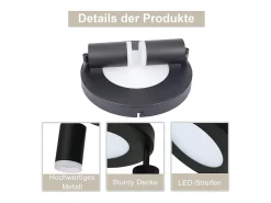 NETTLIFE Foco de techo 2 focos negro 3000K protección ocular fácil instalación orientable 350° GU10