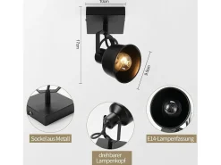 NETTLIFE Foco de techo 1 llama aplique vintage E14 diseño retro de alta calidad orientable 350° MAX.40W