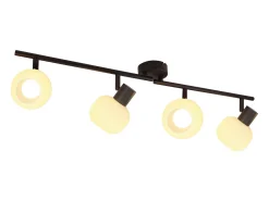 NETTLIFE Foco de techo blanco E14 Lámpara de techo 4 bombillas Pantalla de cristal interior Foco ajustable