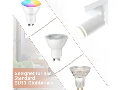 NETTLIFE Foco de techo blanco, 4 bombillas, foco GU10 moderno, orientables, para interior, de metal.