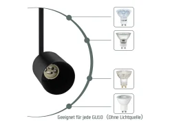 NETTLIFE Foco de techo con 4 bombillas, foco de techo negro orientable, LED GU10, lámpara de cocina de 350°.
